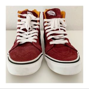 Van Burgundy high tops Size 7